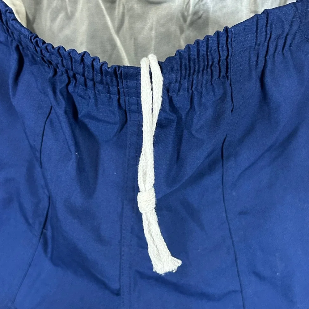 Vintage Spalding Decked Out Swim Trunks Navy Blue Athletic Shorts Mens Small